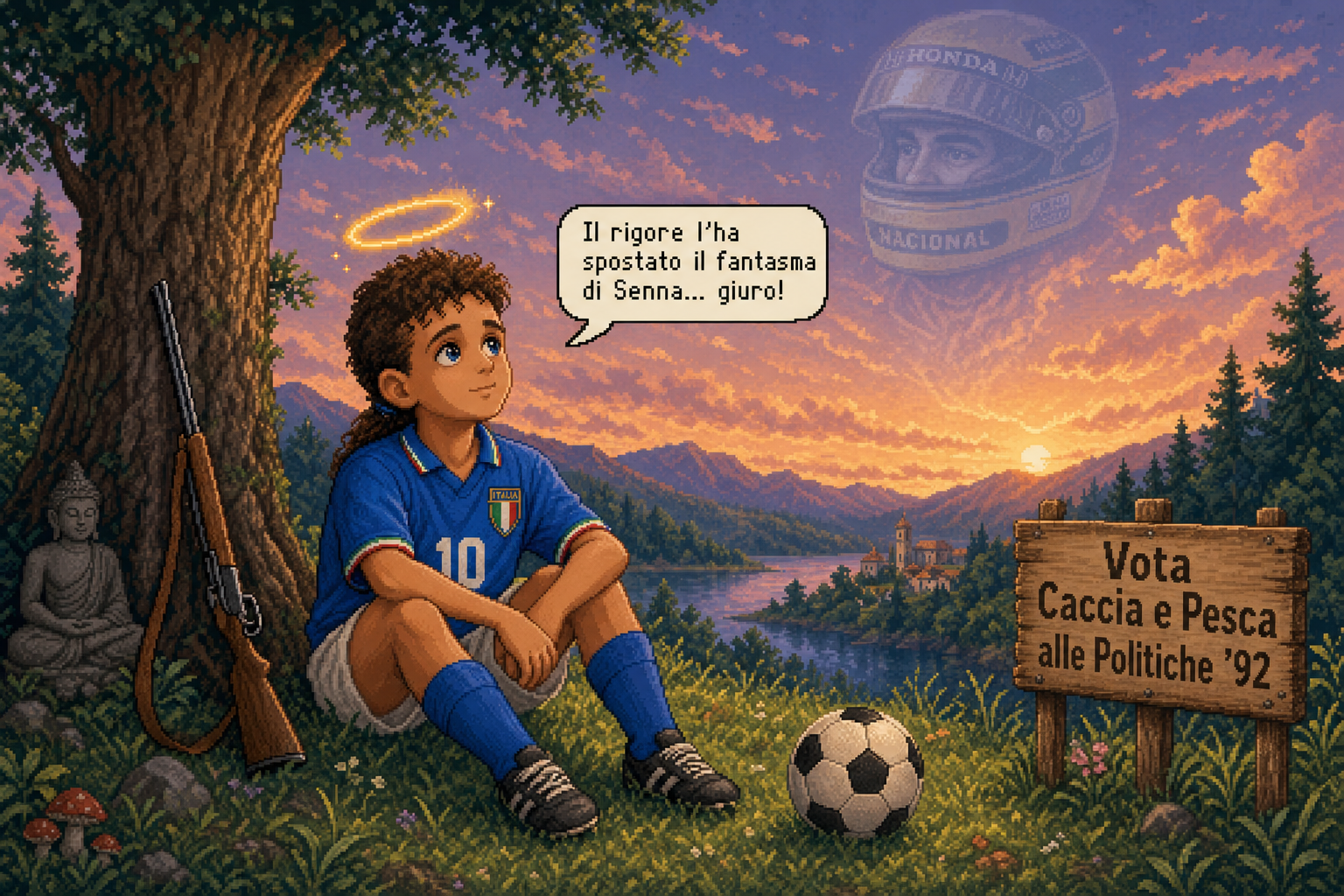 Baggio tra Buddha, fucile e un solo pallone — Senna sposta il rigore